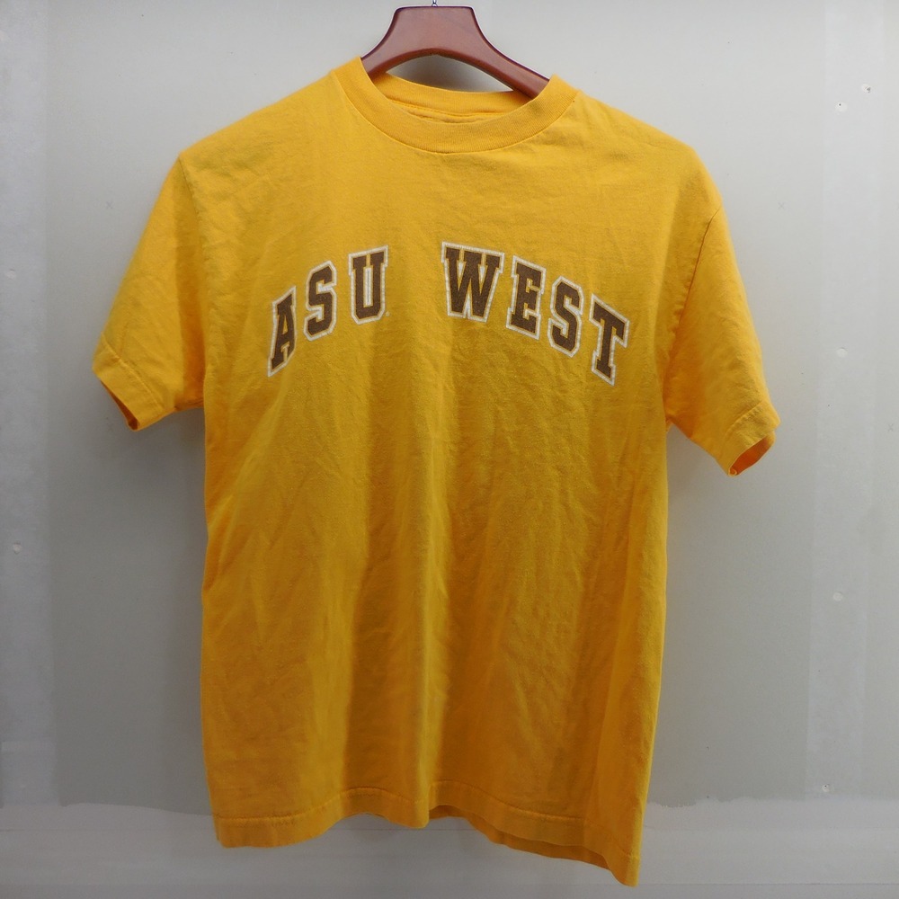 Vintage ASU West T-Shirt Mens Medium Gold Cotton TJC Sportswear Made in USA